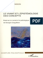 Le Vivant Et Lépistémologie Des Concepts Essai Sur Le Normal Et Le Pathologique de Georges Canguilhem by Canguilhem, GeorgesPenisson, Guillaume