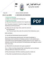 I. Define The Following II. Question and Answer:: (Part-6 June 2020) 2. New Kings and Kingdoms