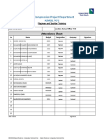 Hand and Power Tool Training Attendance Sheet