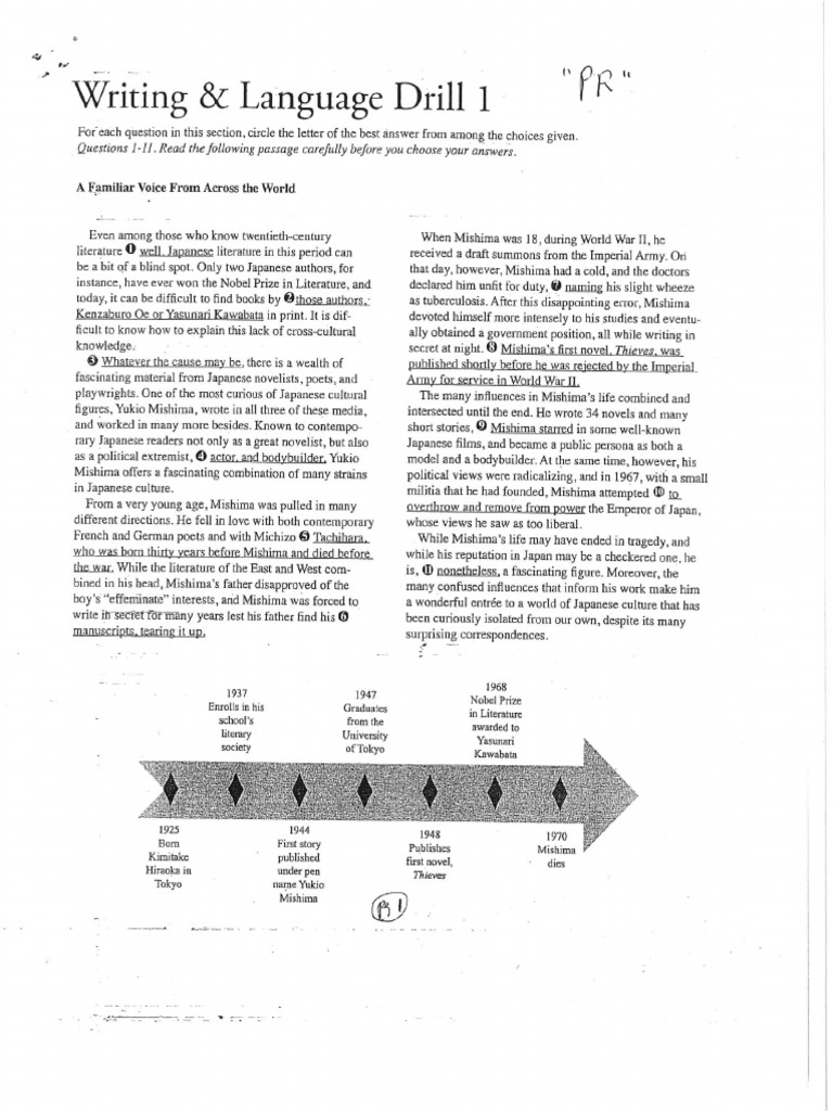 Writing and Language Drill 1 No. 122 PDF