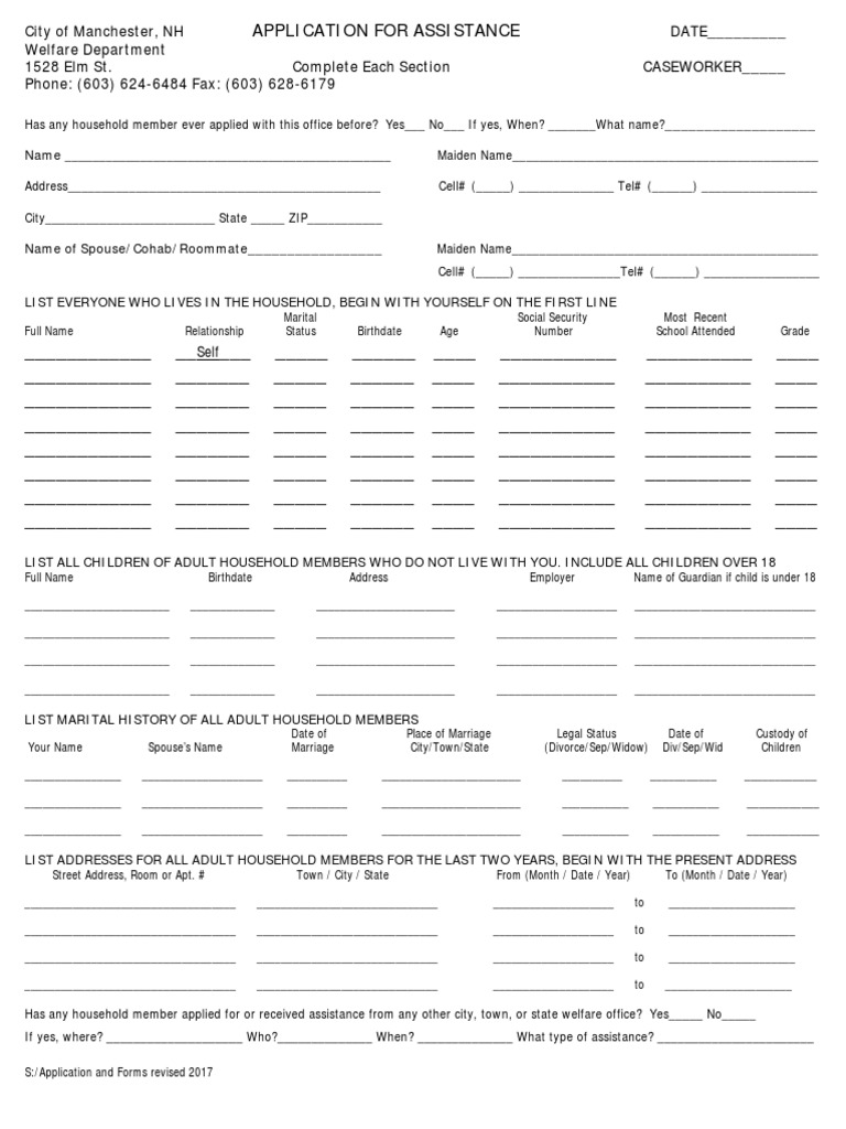 Application For Assistance | PDF | Child Support | Lease