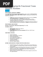 Sap Dp/snp/pp/ds Functional Team Member Resume: Hire Now