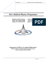 M.S. Medical Physics Programme: Department of Physics & Applied Mathematics