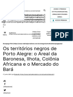 Os Territórios Negros de Porto Alegre - o Areal Da Baronesa, Ilhota, Colônia Africana e o Mercado Do Bará - Matinal Jornalismo