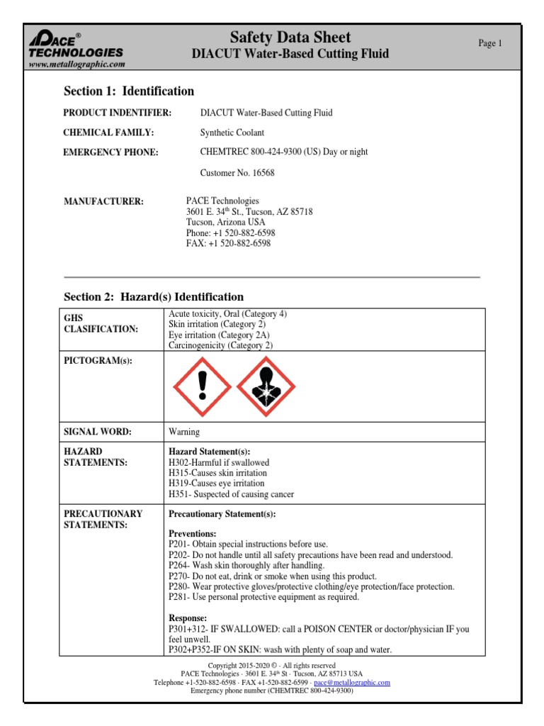 DIAMOND POWDER LUBRICANT SDS DIACUTLubricant PDF Toxicity
