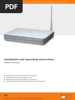 Installation and Operating Instructions: Wireless LAN Router