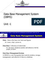 Data Base Management System (DBMS) Unit - 1
