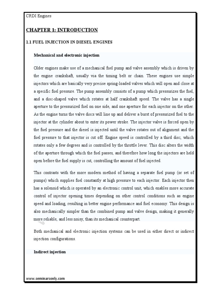 Chapter 1: Introduction: 1.1 Fuel Injection in Diesel Engines ...