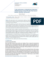 Factors Affecting The Performance of Small-Scale Enterprise (Restaurant and Hotels) Inraya Azebo Wereda: The Case of Mohoni, Maychew and Korem