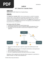 LAB # 14 MVC (Model View Controller) Pattern Objective