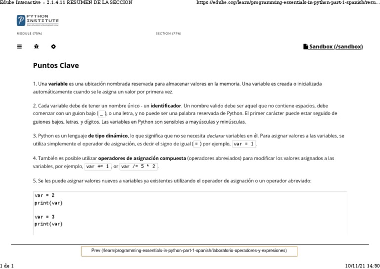 Variables en Python: Conceptos Clave | PDF | Informática | Métodos y ...