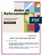 Actividades de Reforzamiento. Matemáticas 1. Semana 20