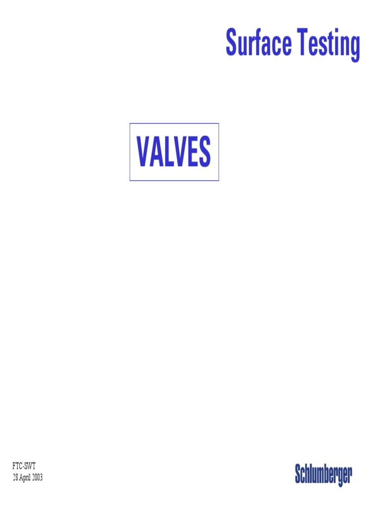 Valves Schlumberger FTC PDF Valve Home Appliance