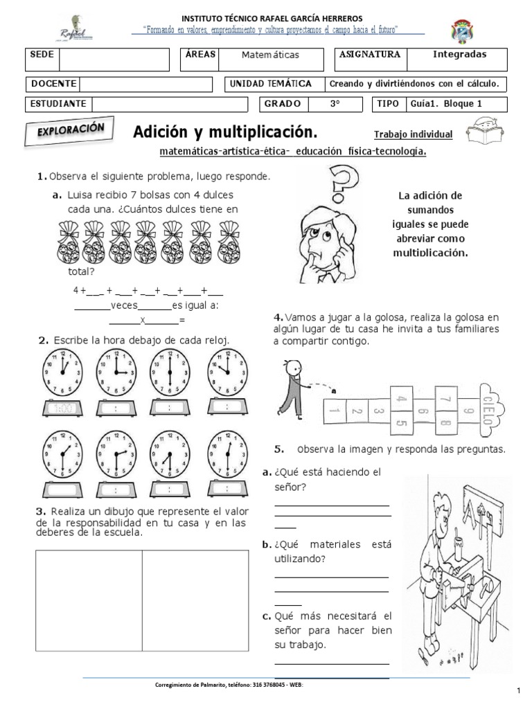 3° Grado Entrega 3 | PDF | eucaristía | Multiplicación, image size:768x1024