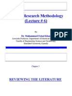 EE8501 Research Methodology (Lecture # 6) : Dr. Muhammad Faisal Khan