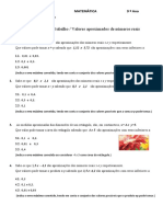 Valores Aproximados- Enquadramentos 9ºano