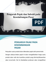 Pengaruh Pajak Dan Subsidi Pada Keseimbangan Pasar