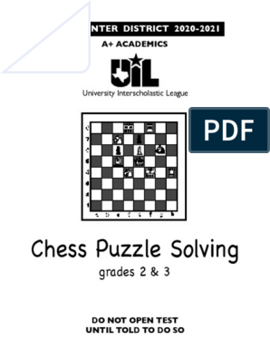 Chess Puzzle Solving Pilot Event - University Interscholastic League