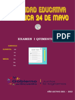 Examen quimestral de matemáticas