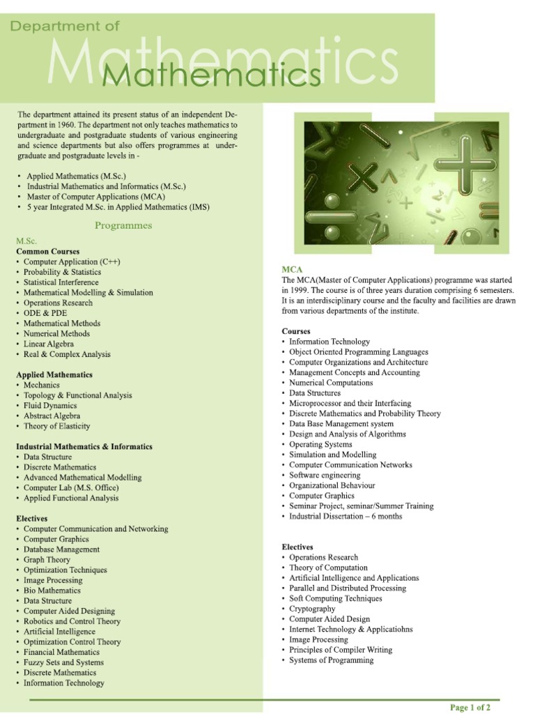 Brochure MathsDept | PDF