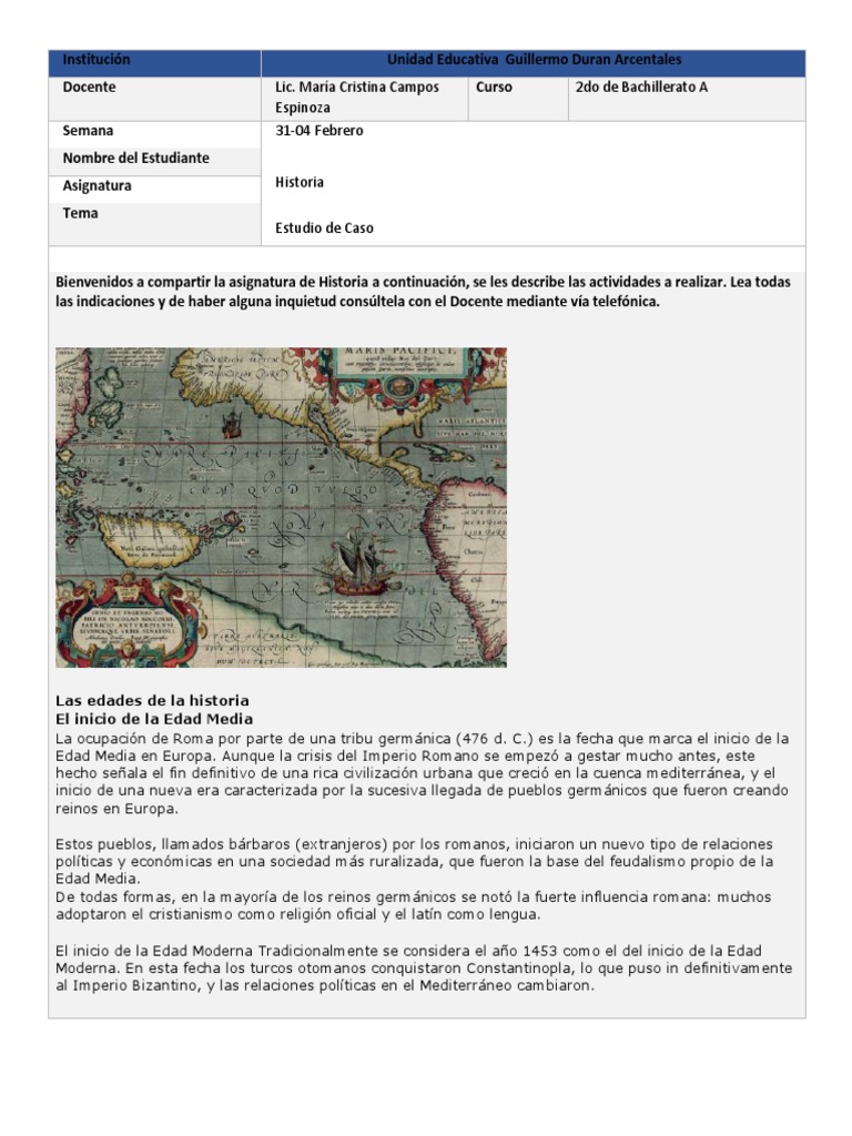 Estudio de Caso 2do Bach Historia | PDF | Edades medias | imperio Bizantino