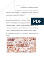 Cuando Ordenar Clasificar Organizar No Es Lo Mismo. Bentancor Perez Fernando.