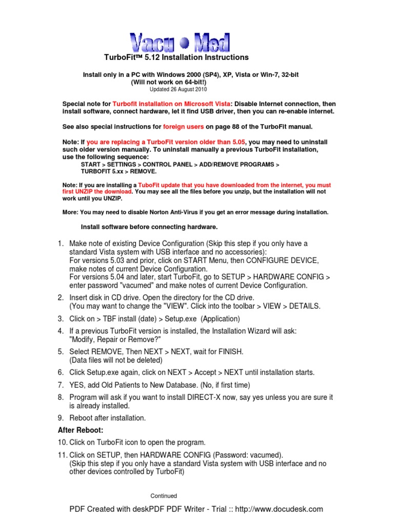TBF Installation Instructions | PDF | Installation (Computer Programs ...