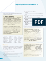 Vocabulary and Grammar Review Unit 5