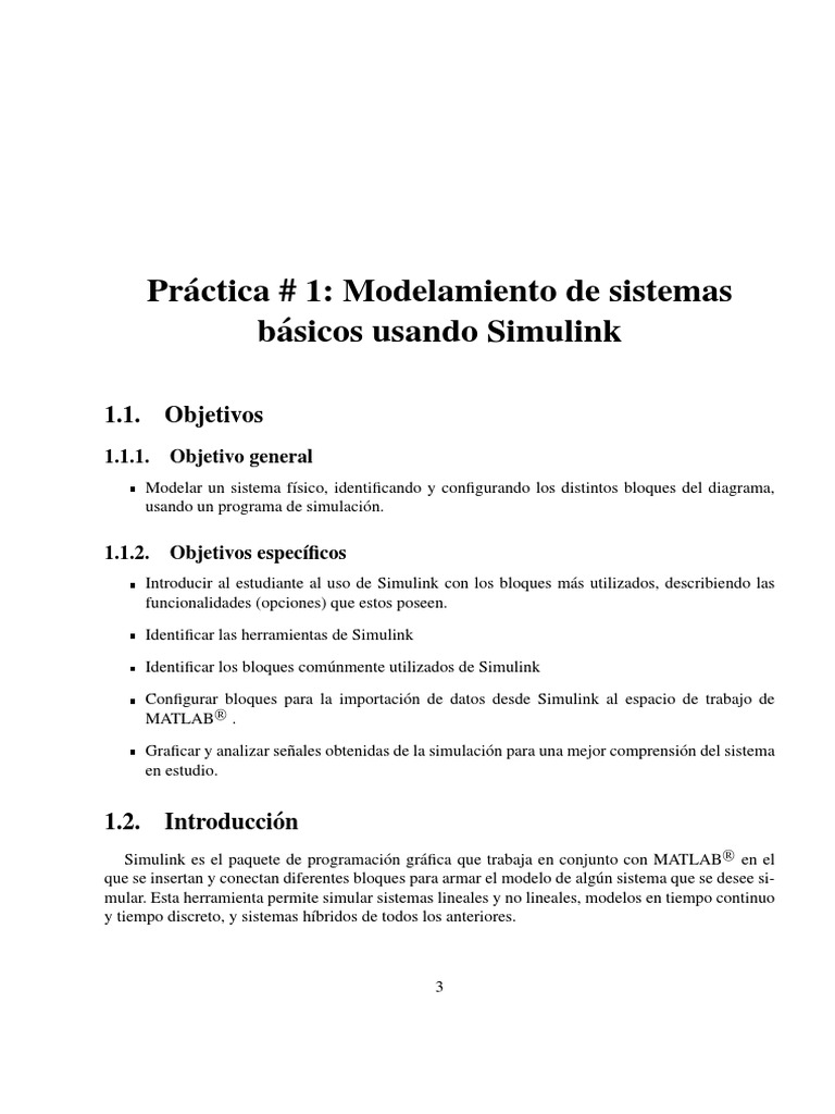 Modelado de Sistemas con Simulink | PDF | Sistema de control | Matlab