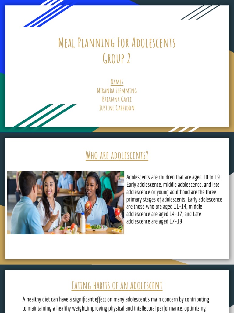 Meal Planning For Adolescents | Download Free PDF | Vitamin | Obesity