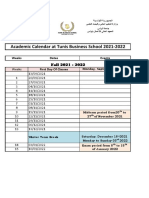 Academic Calendrier 2021-2022