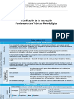 Fundamentación Teórica y Metodológica Planificacion de La Instruccion