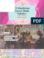US Metafiction: Coover, Barth, Nabokov: Mehrnoosh Bahmei Kharazmi University