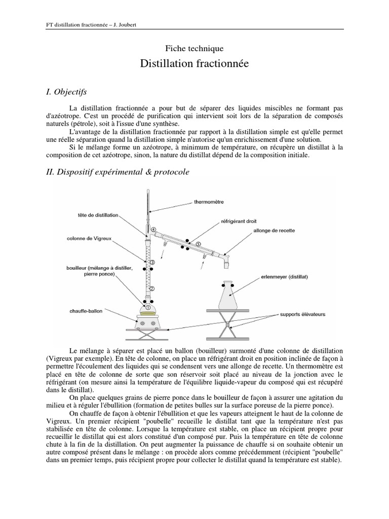 Montage de distillation fractionnée | PDF | Distillation | La nature