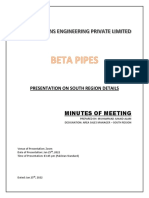 Minutes of Meeting on South Region Presentation