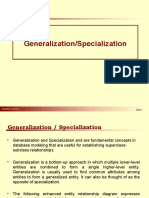 Generalization/Specialization: Database Systems