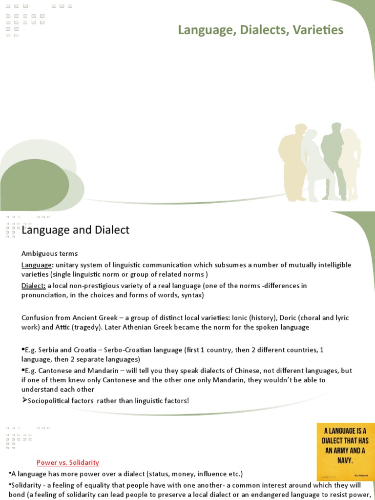 Understanding Language and Dialects | PDF | Dialect | English Language
