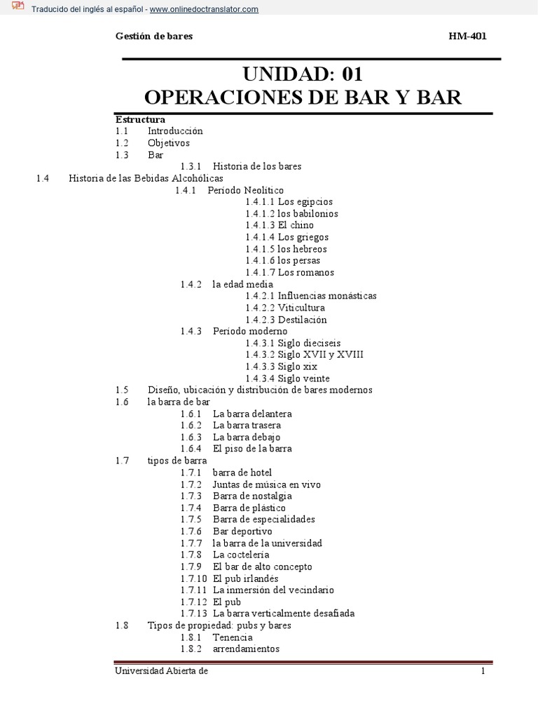 Bar and Bar Operations (844) .En - Es | PDF | Cerveza | pub