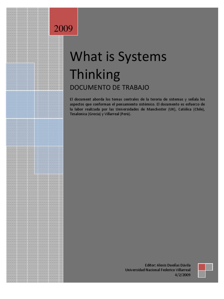 Lectura #10 What Is Systems Thinking | PDF | System | Systems Theory