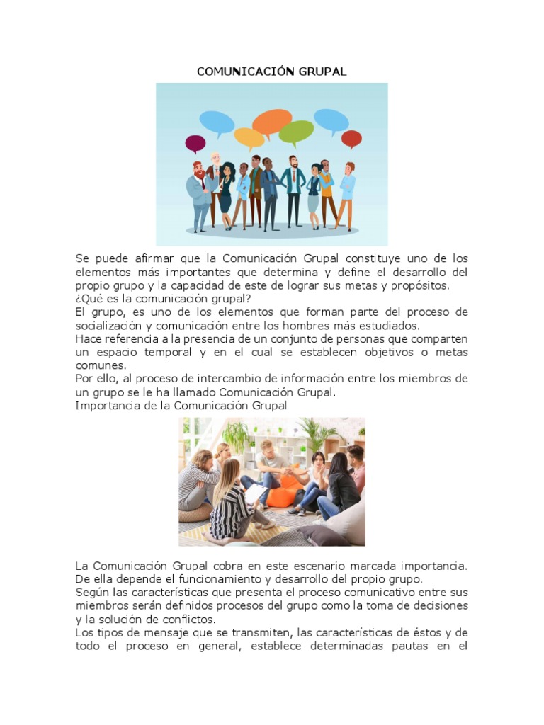 Comunicación Grupal | PDF | Comunicación | Información