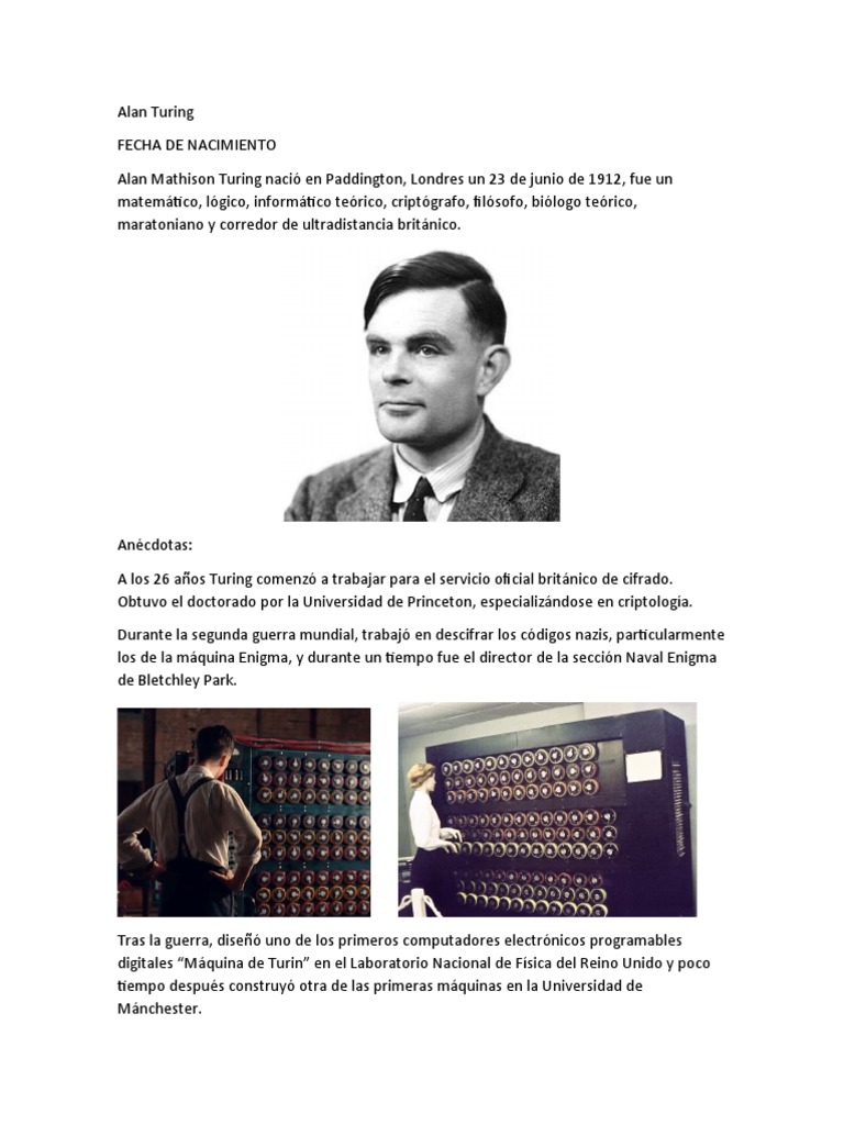 Alan Turing: Vida y Legado | PDF | Alan Turing | Science