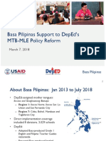 Basa Pilipinas Support To Deped'S Mtb-Mle Policy Reform: March 7, 2018