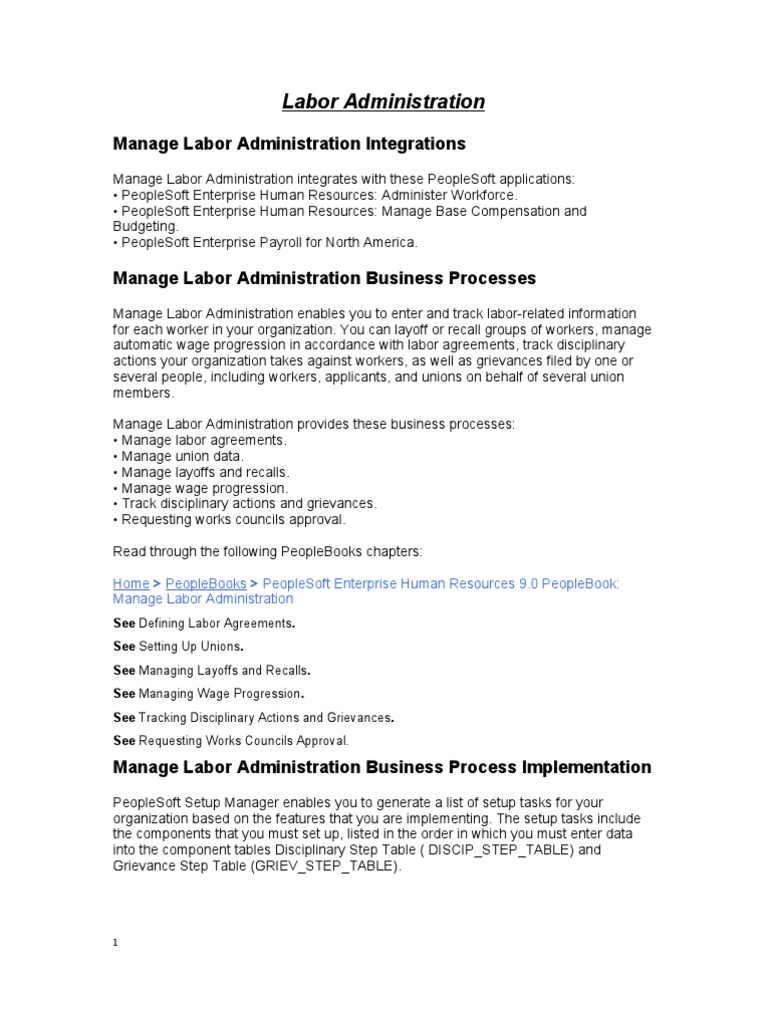 Manage Labor Administration Processes | PDF | Employment | Workforce