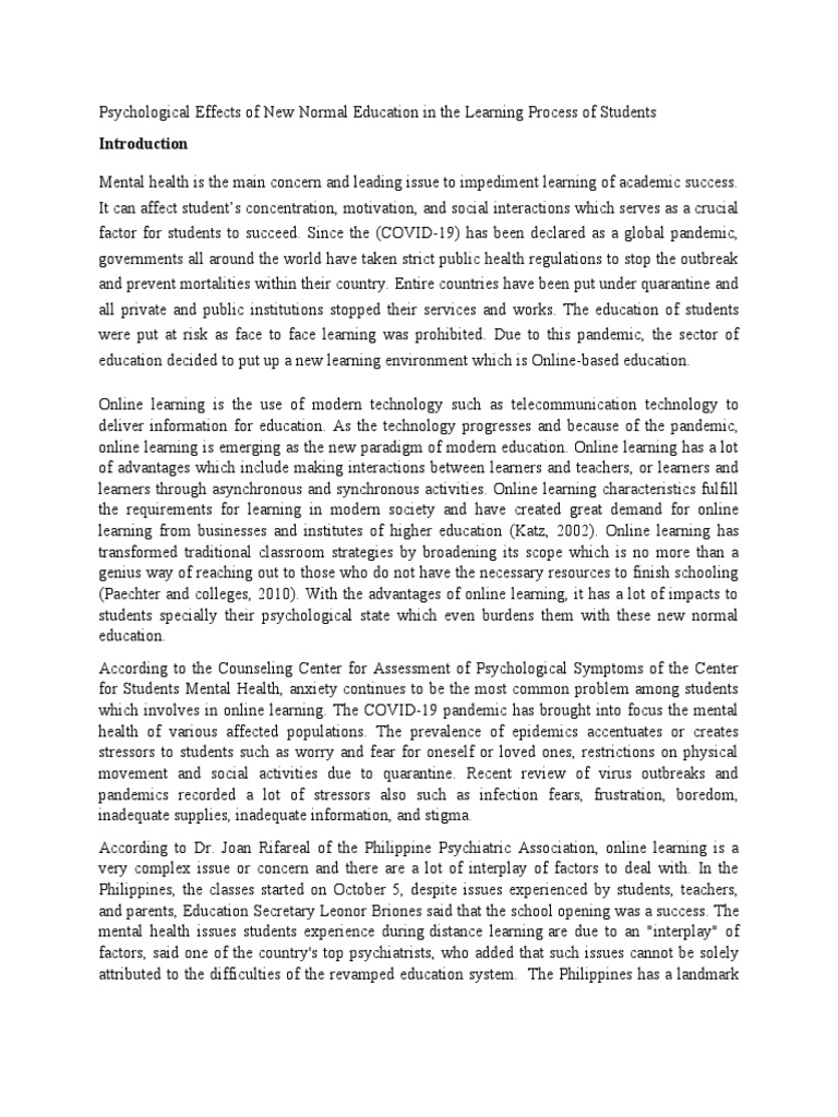 Psychological Impact of Online Education | PDF | Educational Technology ...