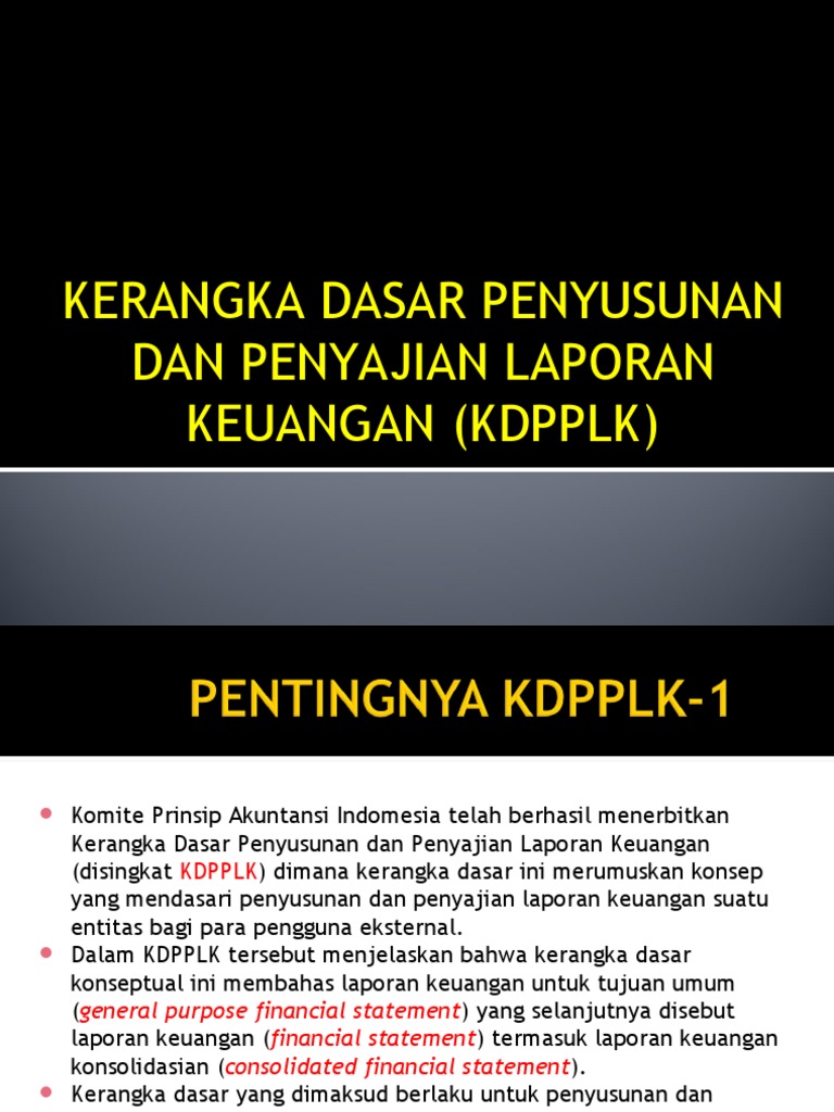 Kerangka Dasar Laporan Keuangan KDPPLK | PDF
