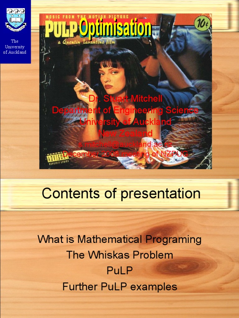 Pulp Optimisation | PDF | Python (Programming Language) | Mathematical ...