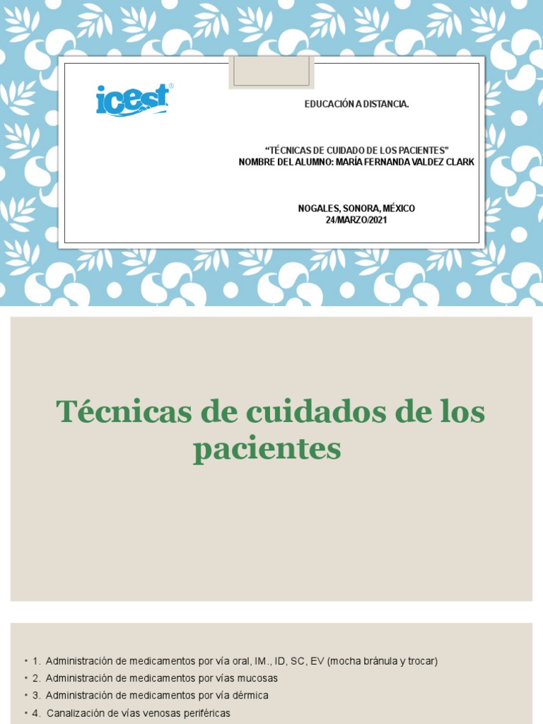Técnicas Esenciales de Cuidado de Pacientes | PDF | Medicina CLINICA ...
