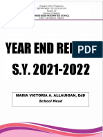 Year End Report S.Y. 2021-2022: Maria Victoria A. Allauigan, Edd