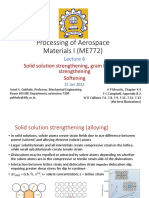 Processing of Aerospace Materials I (ME772) : Solid Solution Strengthening, Grain Boundary Strengthening Softening