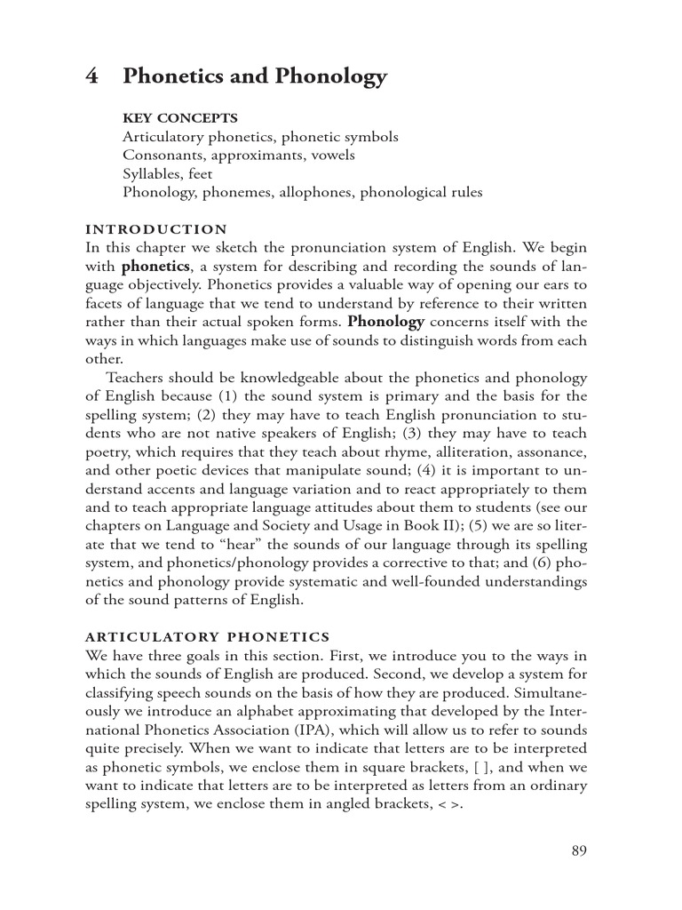 4 Phonetics and Phonology: Key Concepts | PDF | Syllable | Phoneme